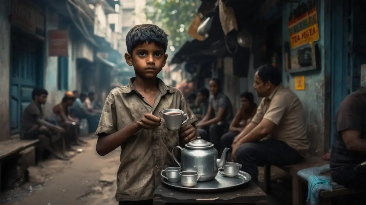 Class 12 English Chapter 2 Lost Spring Summary Notes 2 Saheb working at a tea shop, losing his freedom – Class 12 English Chapter 2 Lost Spring