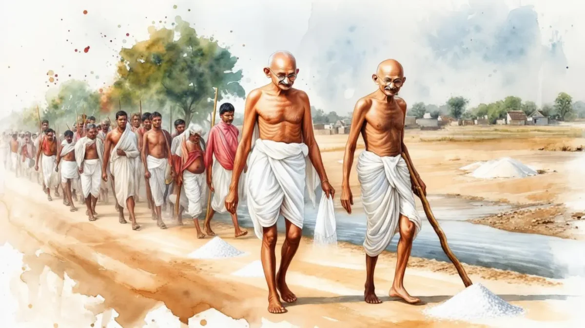 SEBA Class 10 Social Science History Chapter 2 Summary | মহাত্মা গান্ধী আৰু ভাৰতৰ স্বাধীনতা সংগ্ৰাম 1 Mahatma Gandhi during Dandi Salt March 1930 – SEBA Class 10 Social Science History Chapter 2 Summary